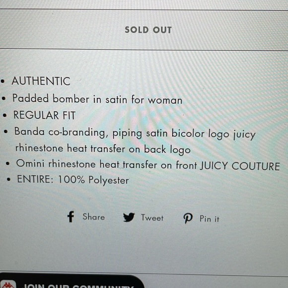 New juicy couture & Kappa Crystal logo satin bomber - Picture 4 of 8